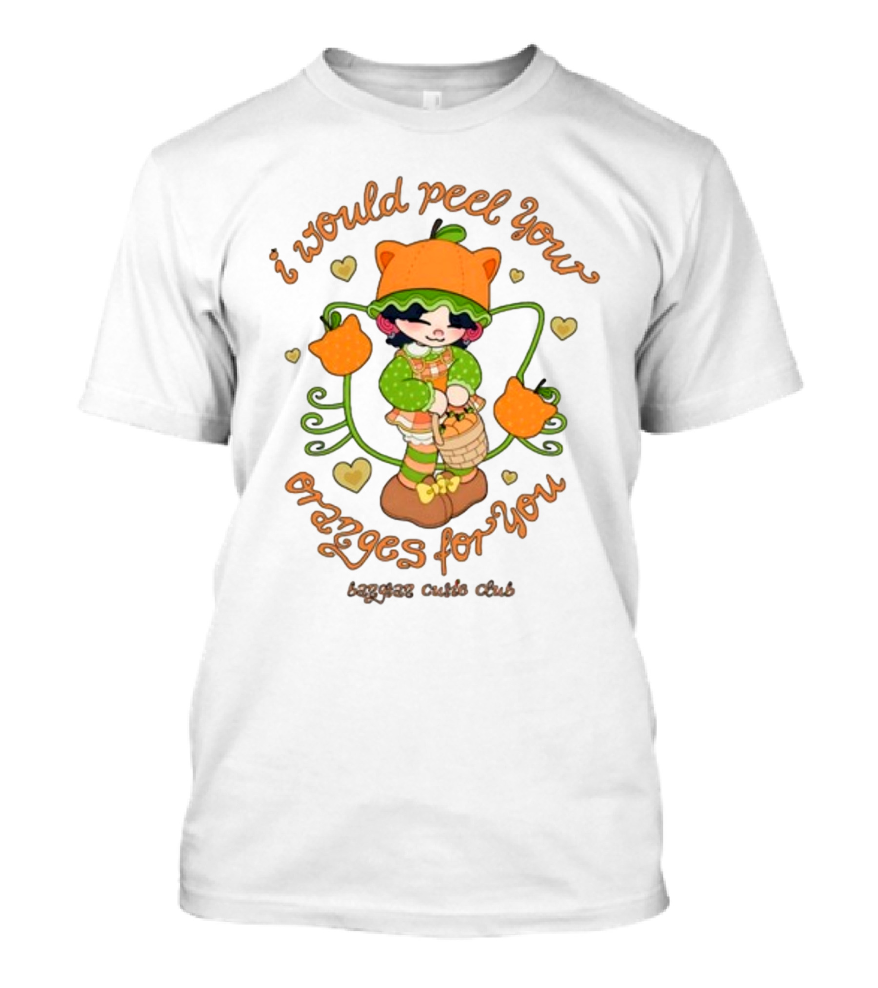 Lizi Bug I Would Peel You Oranges For You Bangtan Cutie Club Playful Orange-Themed Character T-Shirt