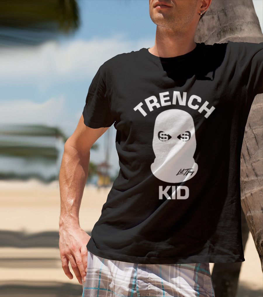 Lil Tray Trench Kid Balaclava Money Eyes T-Shirt
