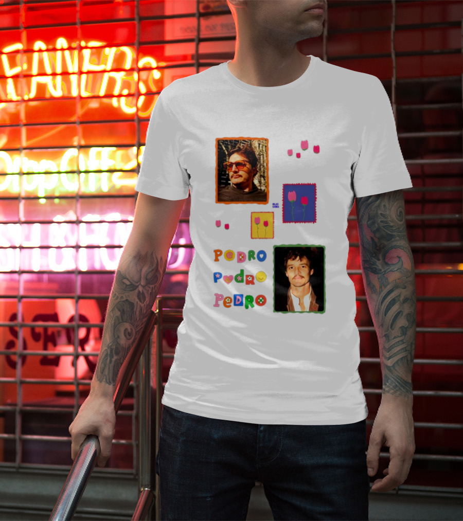 Buggirl200 Pedro Pedro Pedro Colorful Portrait And Tulips T-Shirt