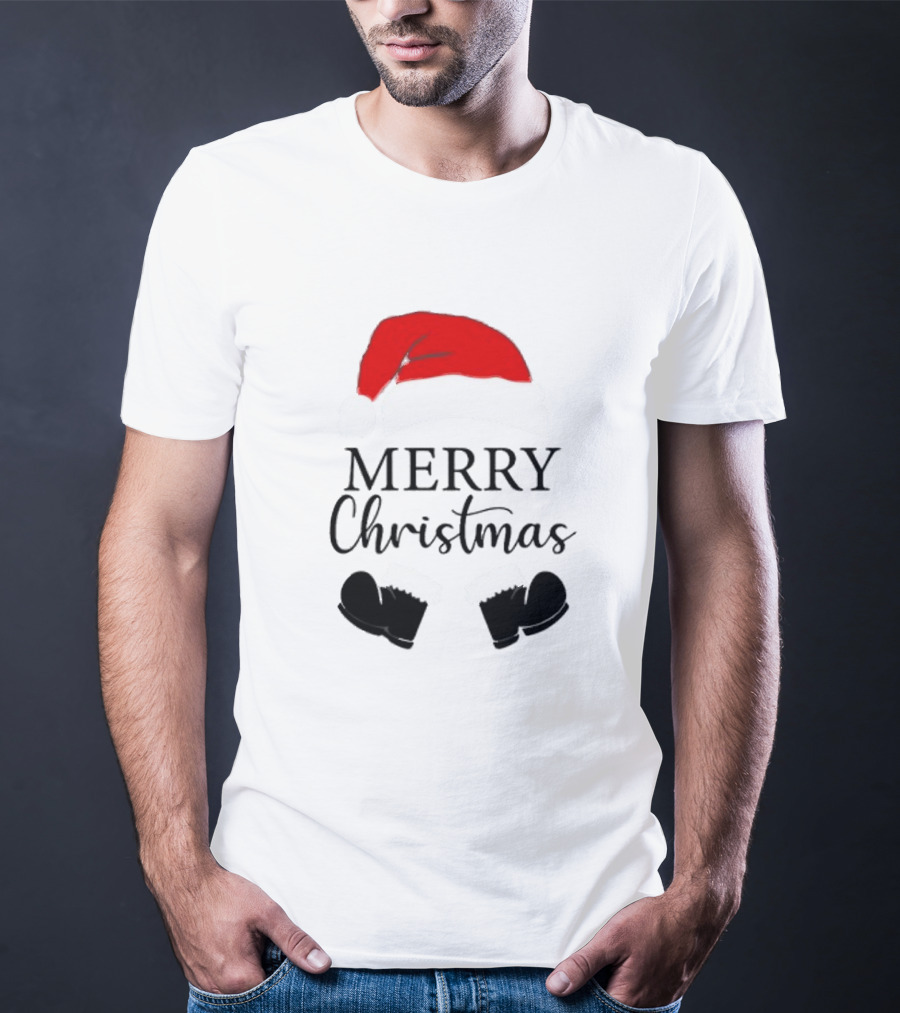 Merry Christmas Svg Santa Hat And Boots Softstyle V-Neck T-Shirt