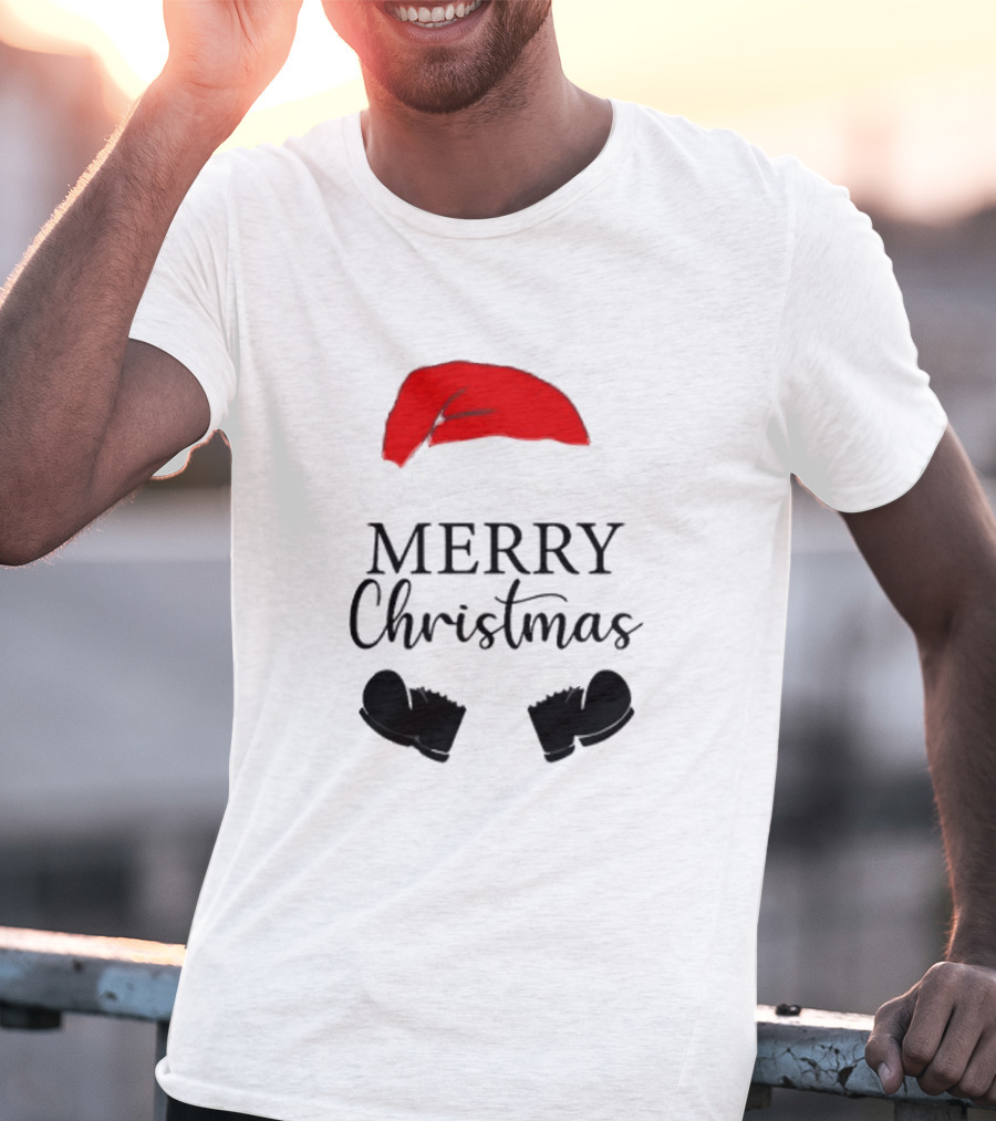 Merry Christmas Svg Santa Hat And Boots Softstyle V-Neck T-Shirt