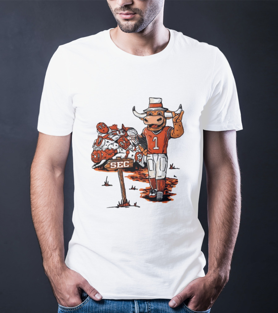 Longhorn Mascot SEC Conference Champs Drawing T-Shirt