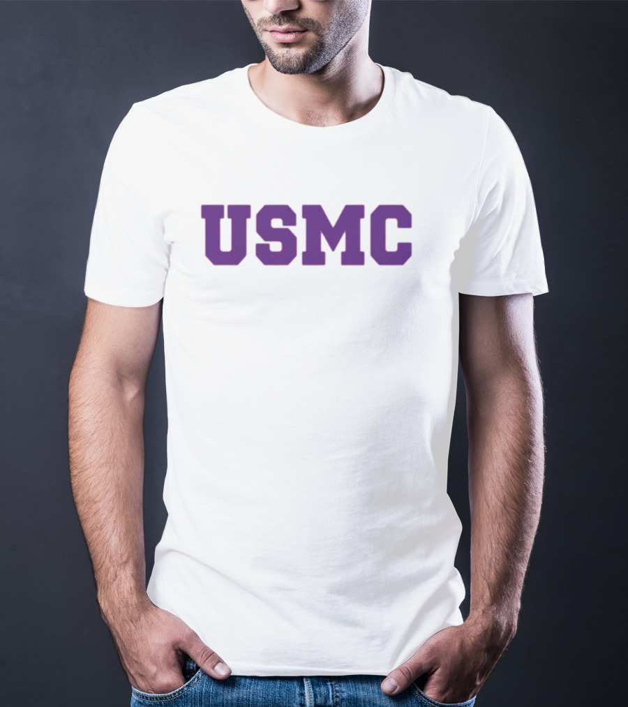 James Carville USMC Purple Bold Letters T-Shirt