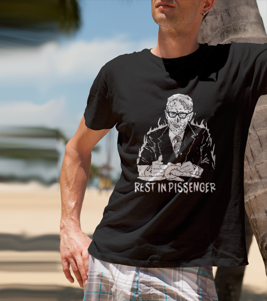 Punkwithacamera Rest In Pissenger Skeleton Suit Flames T-Shirt