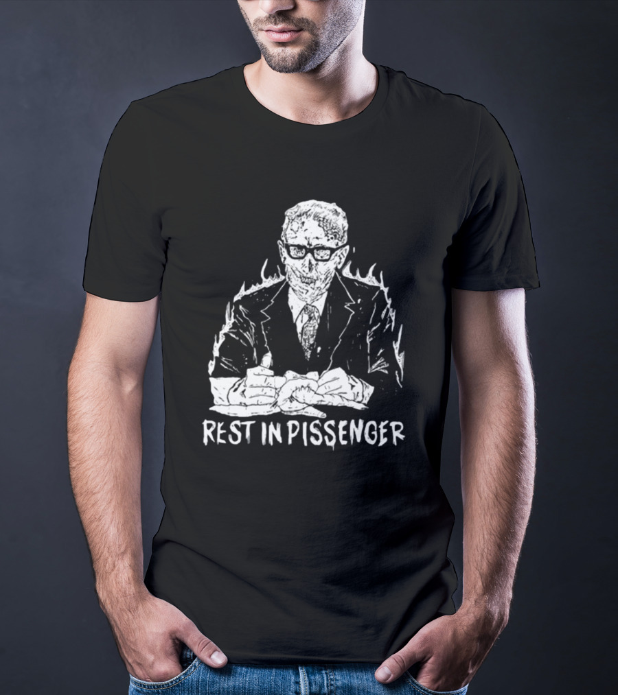Punkwithacamera Rest In Pissenger Skeleton Suit Flames T-Shirt