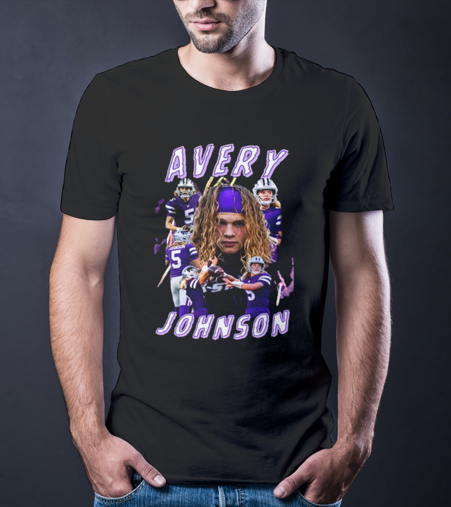 Avery Johnson Football Player Purple Jersey Action Images T-Shirt