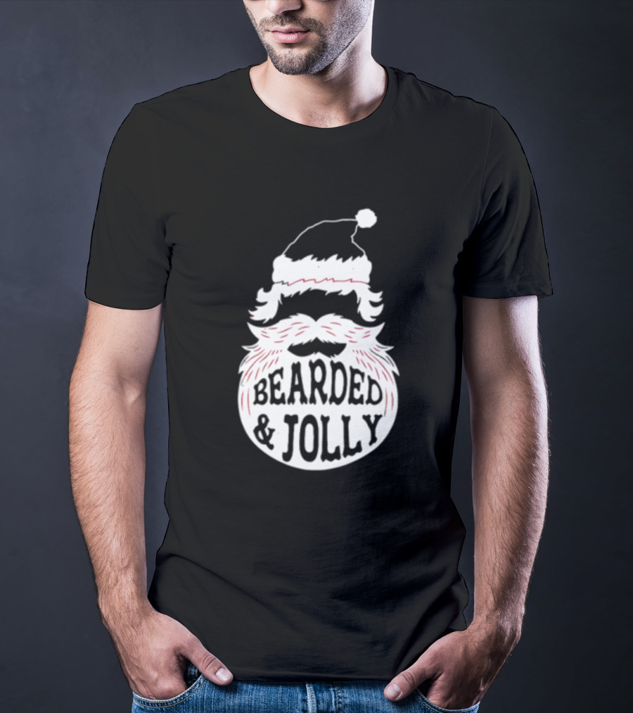Mens Santa Claus Bearded And Jolly Christmas T-Shirt