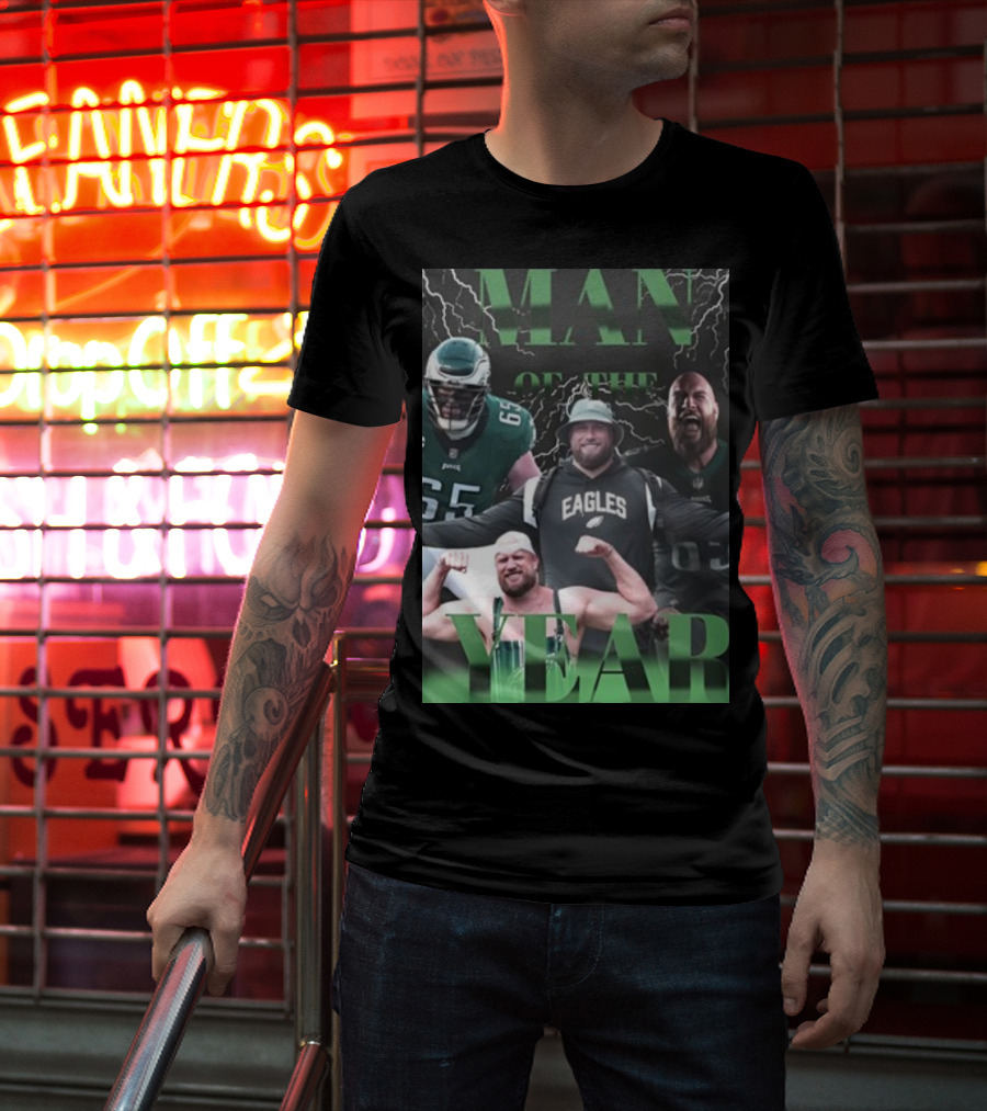 Man Of The Year Eagles Lane Johnson Player T-Shirt