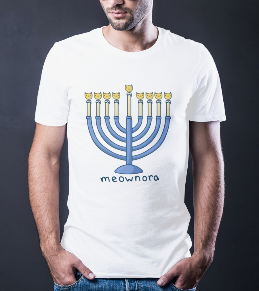 Meownora Cat Menorah Candleholder T-Shirt
