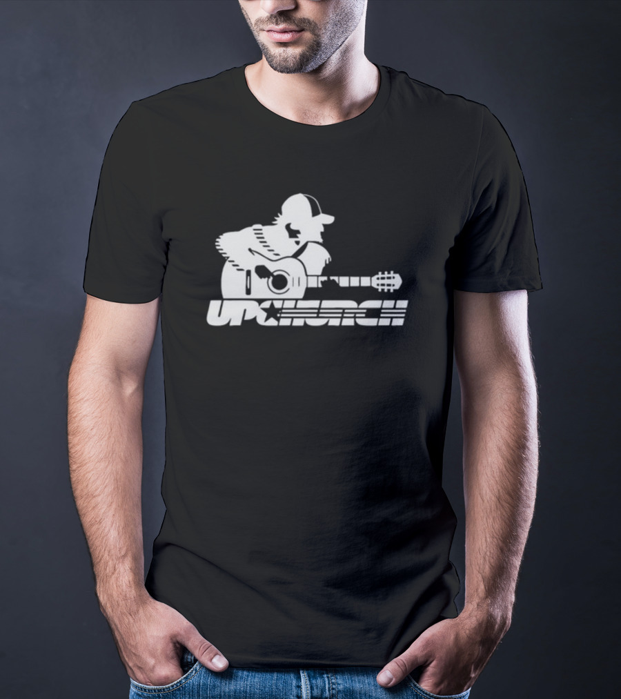 Upchurch Acoustic Guitar Player Silhouette With Star Text T-Shirt