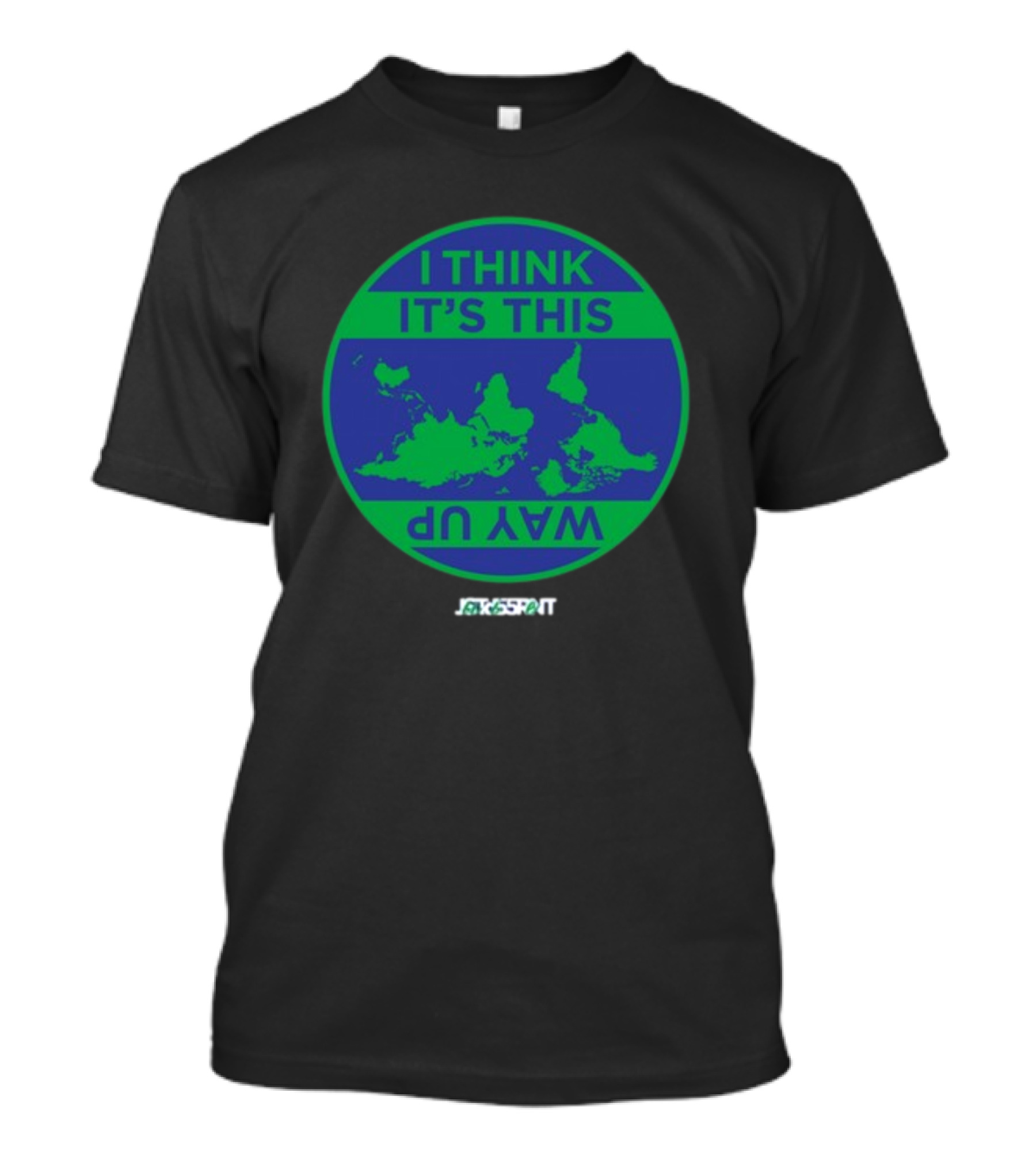 Jacksprat I Think It's This Way Up Green Blue Map T-Shirt