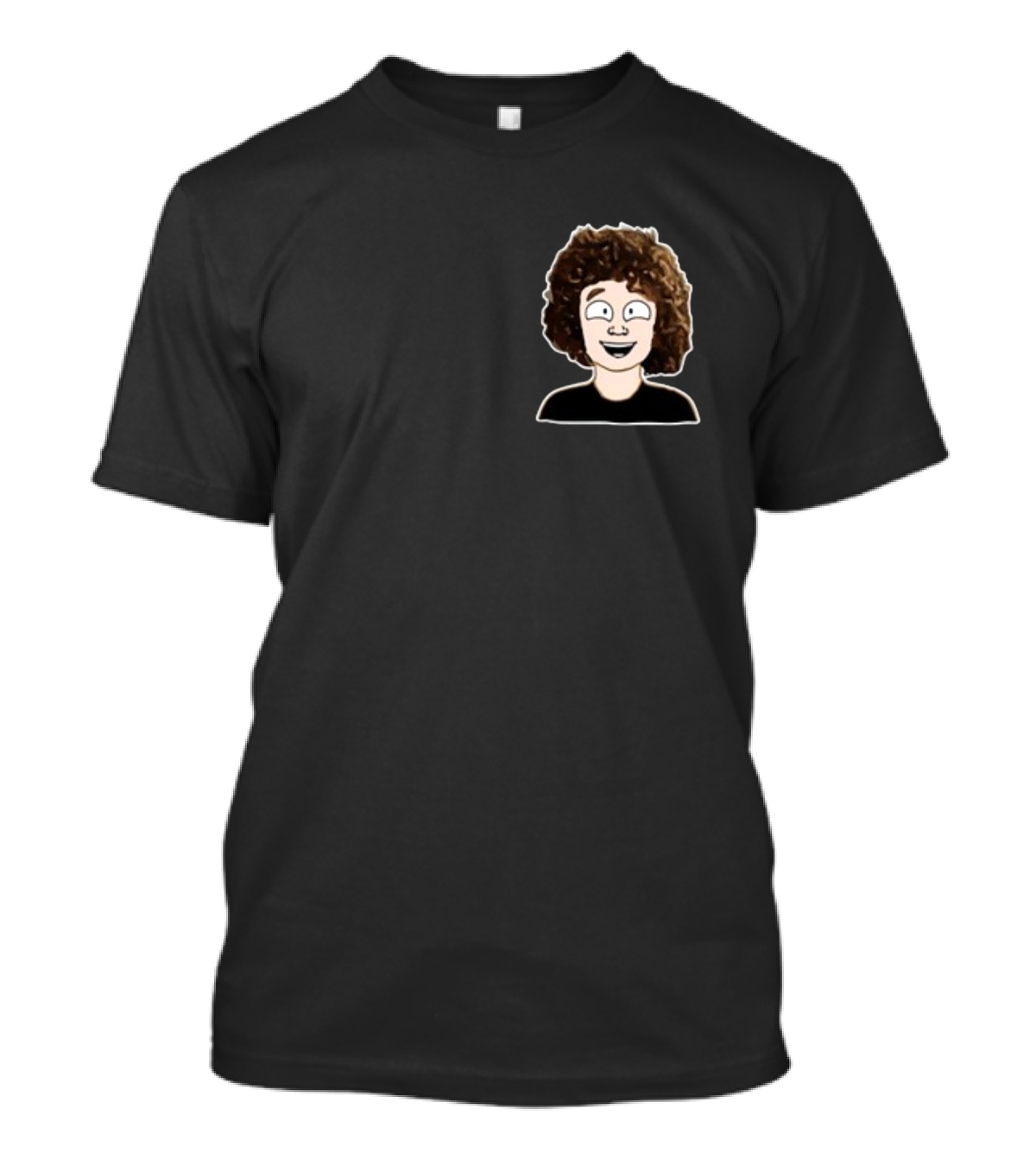 Nelson Neumann Cartoon Character With Curly Hair T-Shirt