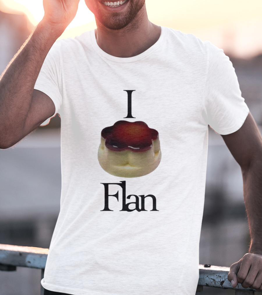 Cybermrcury I Love Flan Dessert Icon With Text Flan T-Shirt