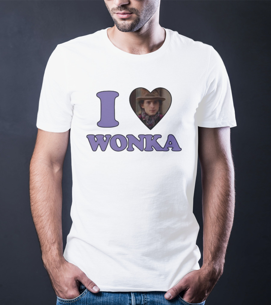 Mustardyardpress I Heart Wonka Hat And Scarf Character Image T-Shirt