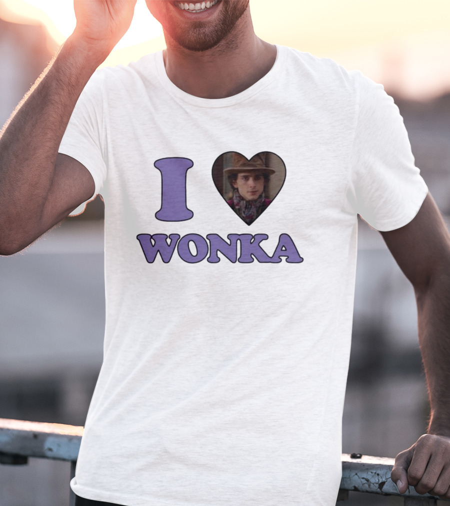 Mustardyardpress I Heart Wonka Hat And Scarf Character Image T-Shirt