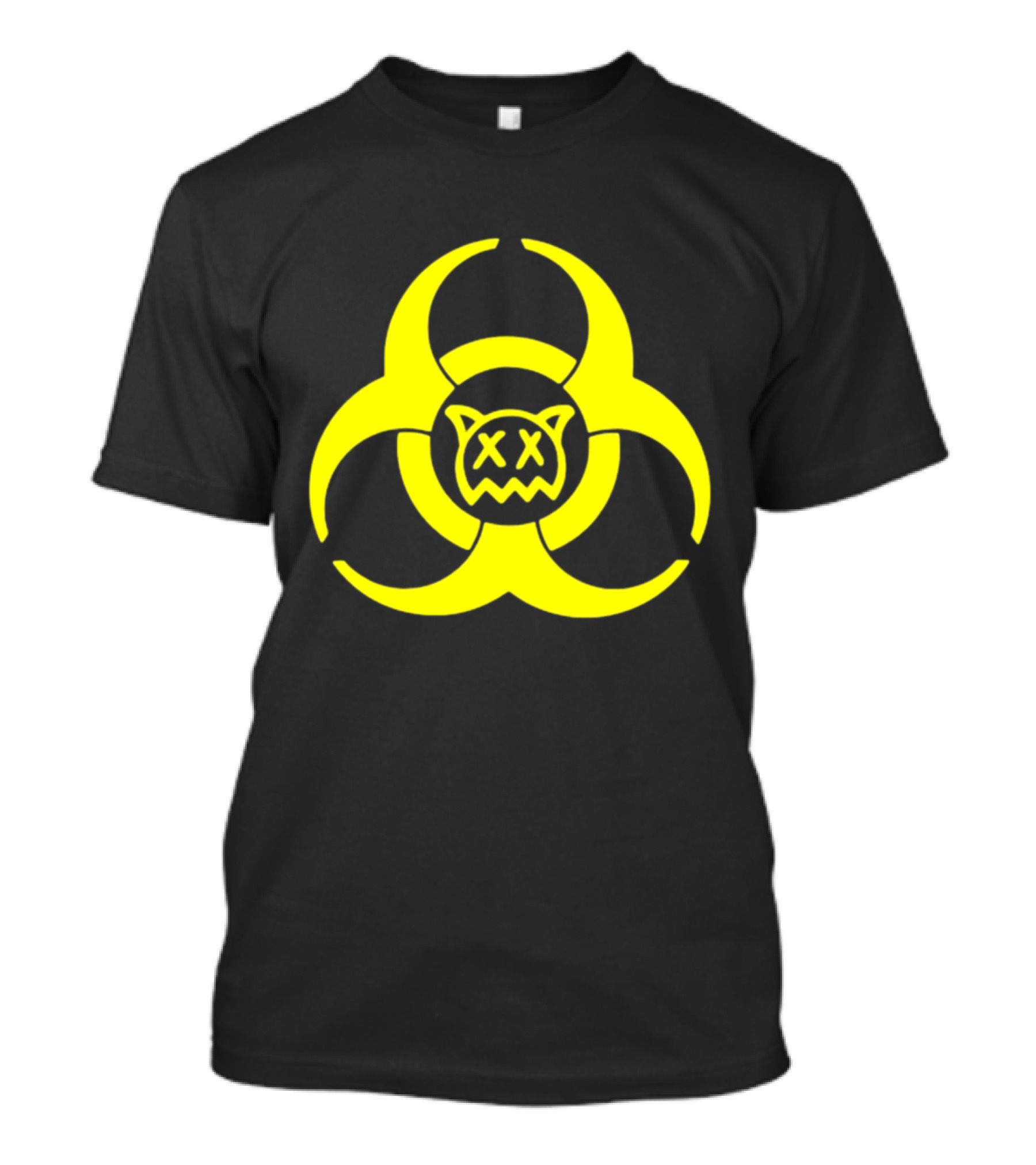 Ren Biohazard Symbol With X-Eyed Cat Face T-Shirt