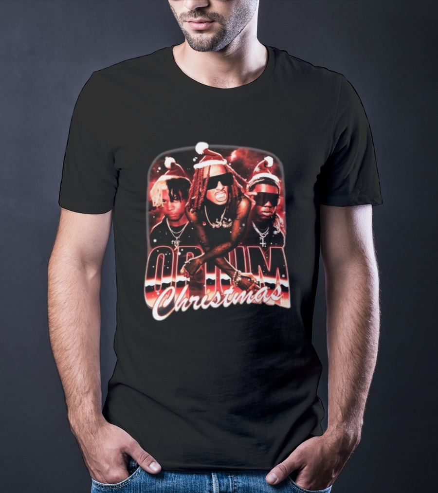 Opium Christmas Santa Hat Rap Trio T-Shirt