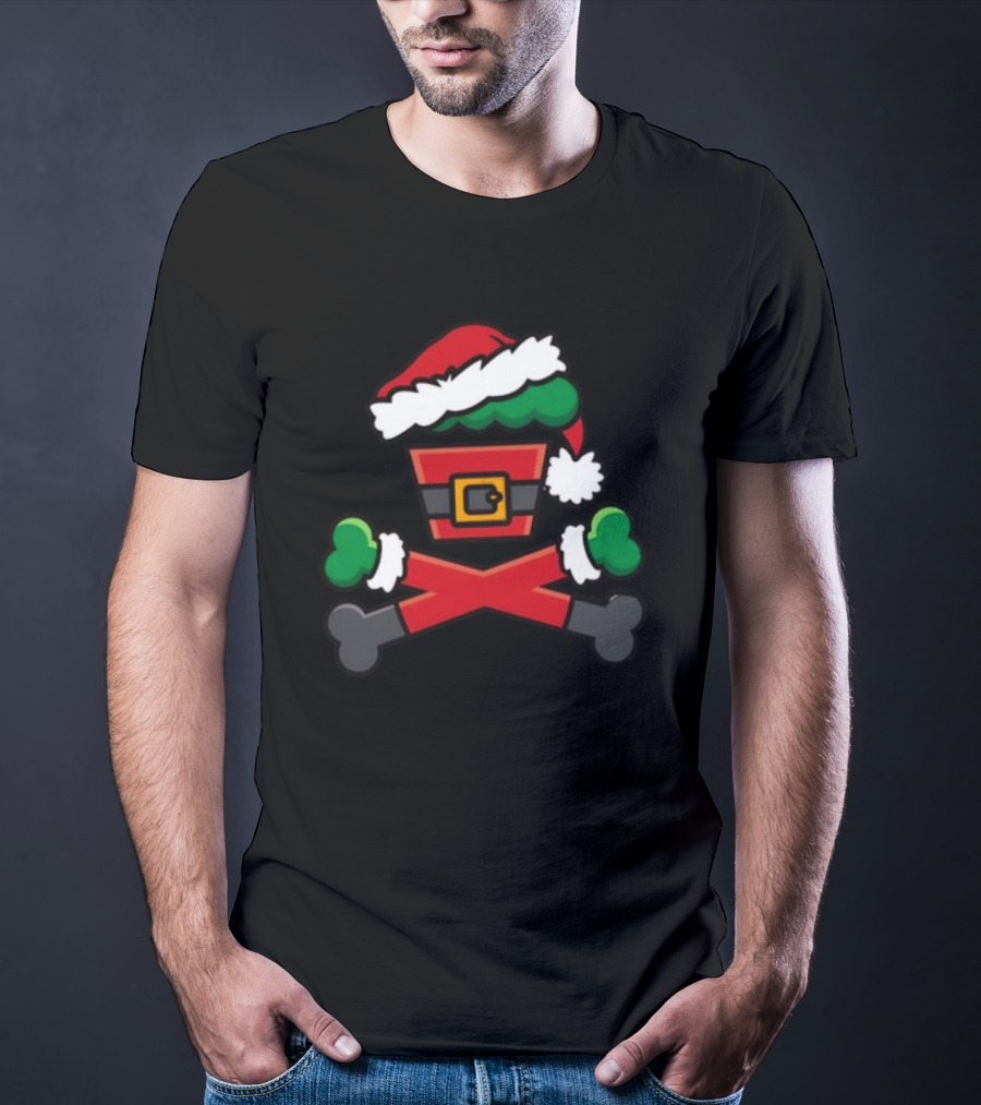 Jc Vault Grouchy Crossbones Santa Hat T-Shirt
