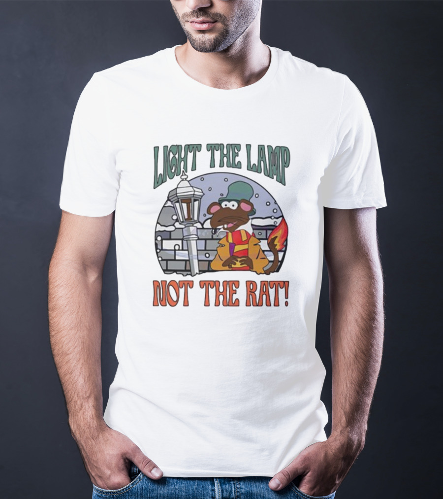 Light The Lamp Not The Rat Christmas Mouse Winter Scene T-Shirt