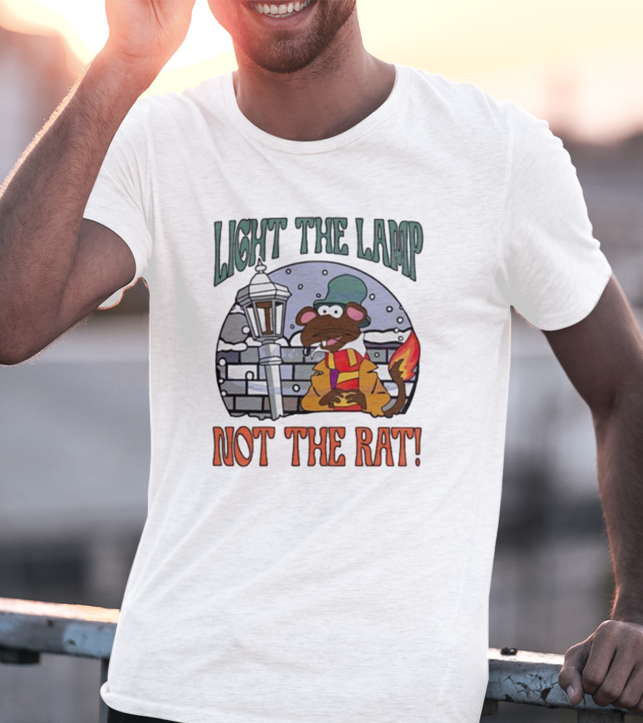 Light The Lamp Not The Rat Christmas Mouse Winter Scene T-Shirt