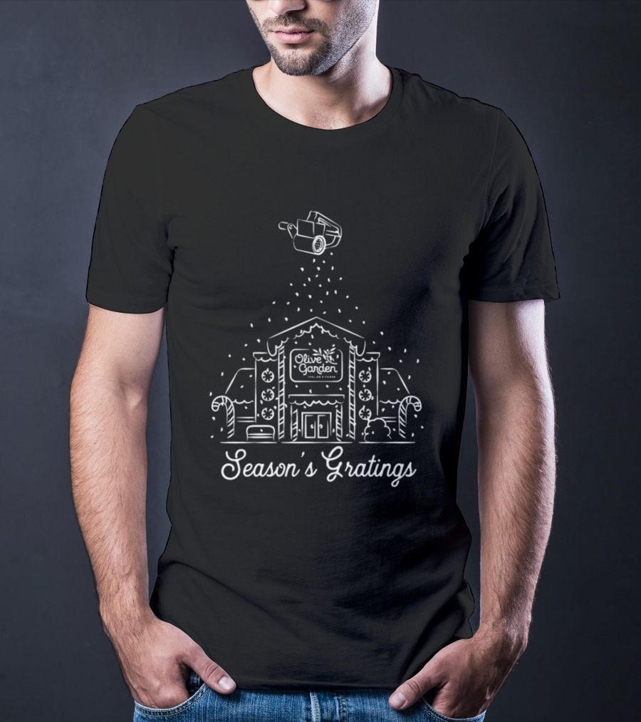 Season's Gratings Olive Garden Christmas Crewneck T-Shirt