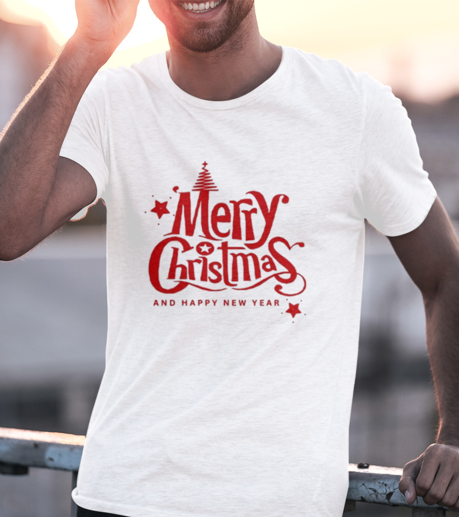Merry Christmas And Happy New Year Tree Star T-Shirt