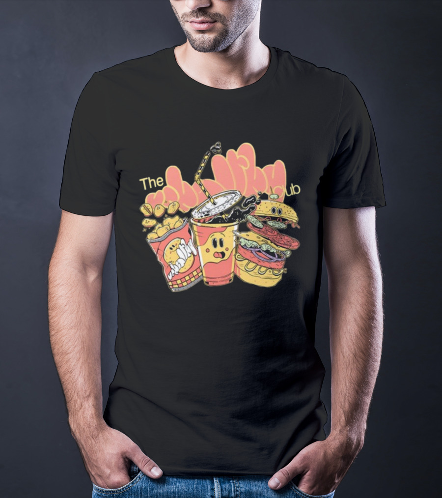 The Unhealthy Club Fast Food Cartoon Characters T-Shirt