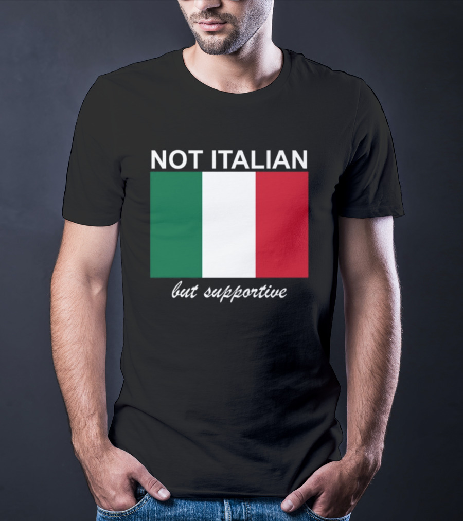 Big Cat Not Italian But Supportive Italian Flag T-Shirt