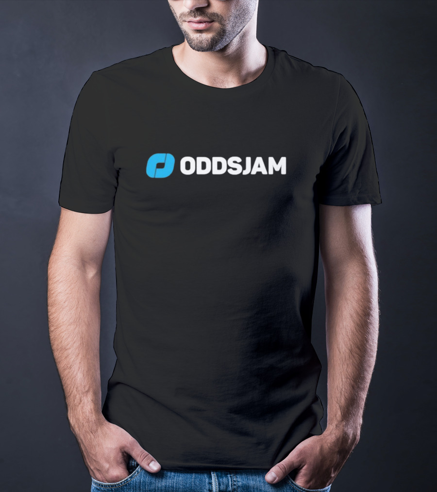 Oddsjam Blue And White Brand Emblem T-Shirt