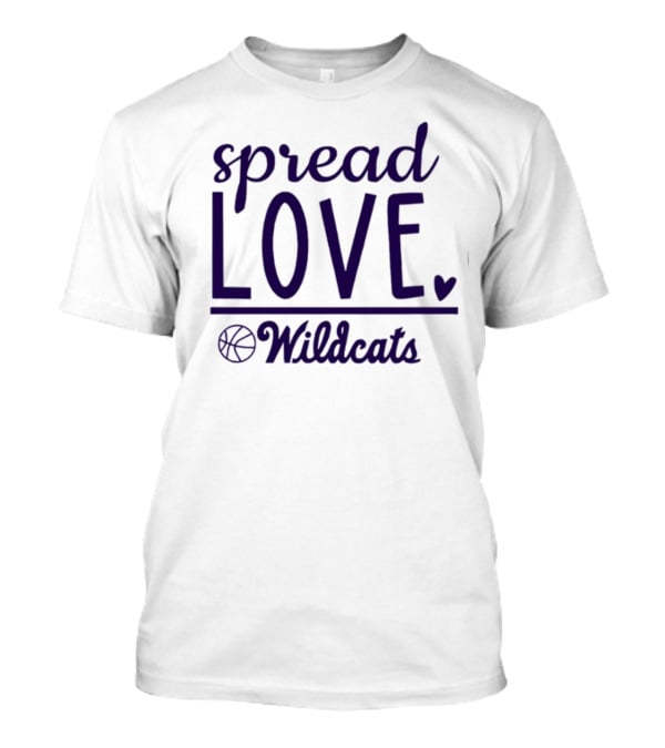 Spread Love Wildcats Basketball Heart T-Shirt