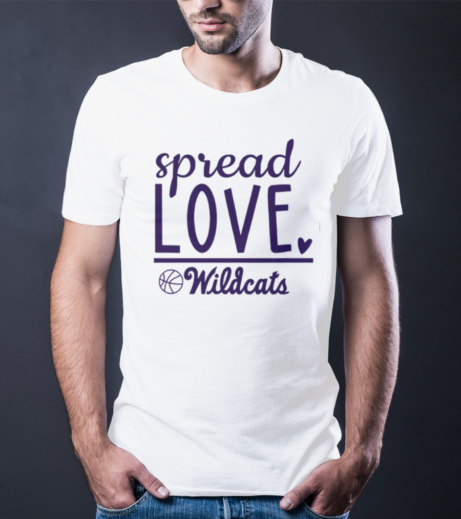 Spread Love Wildcats Basketball Heart T-Shirt