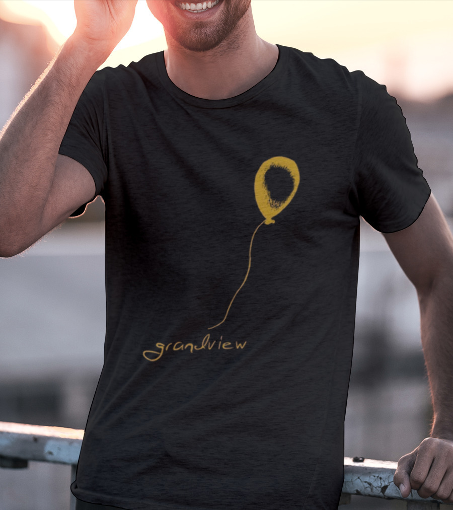 Yellow Balloon Sketch With 'Grandview' Script T-Shirt