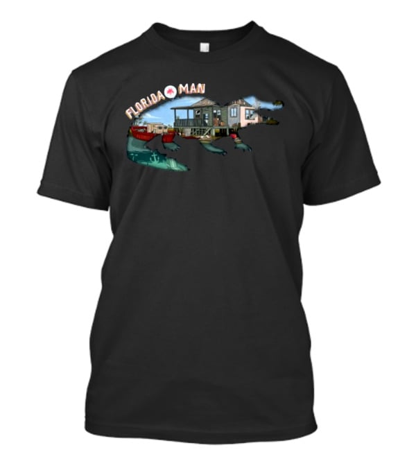 Florida Man Houseboat Adventure With Alligator And Boat T-Shirt