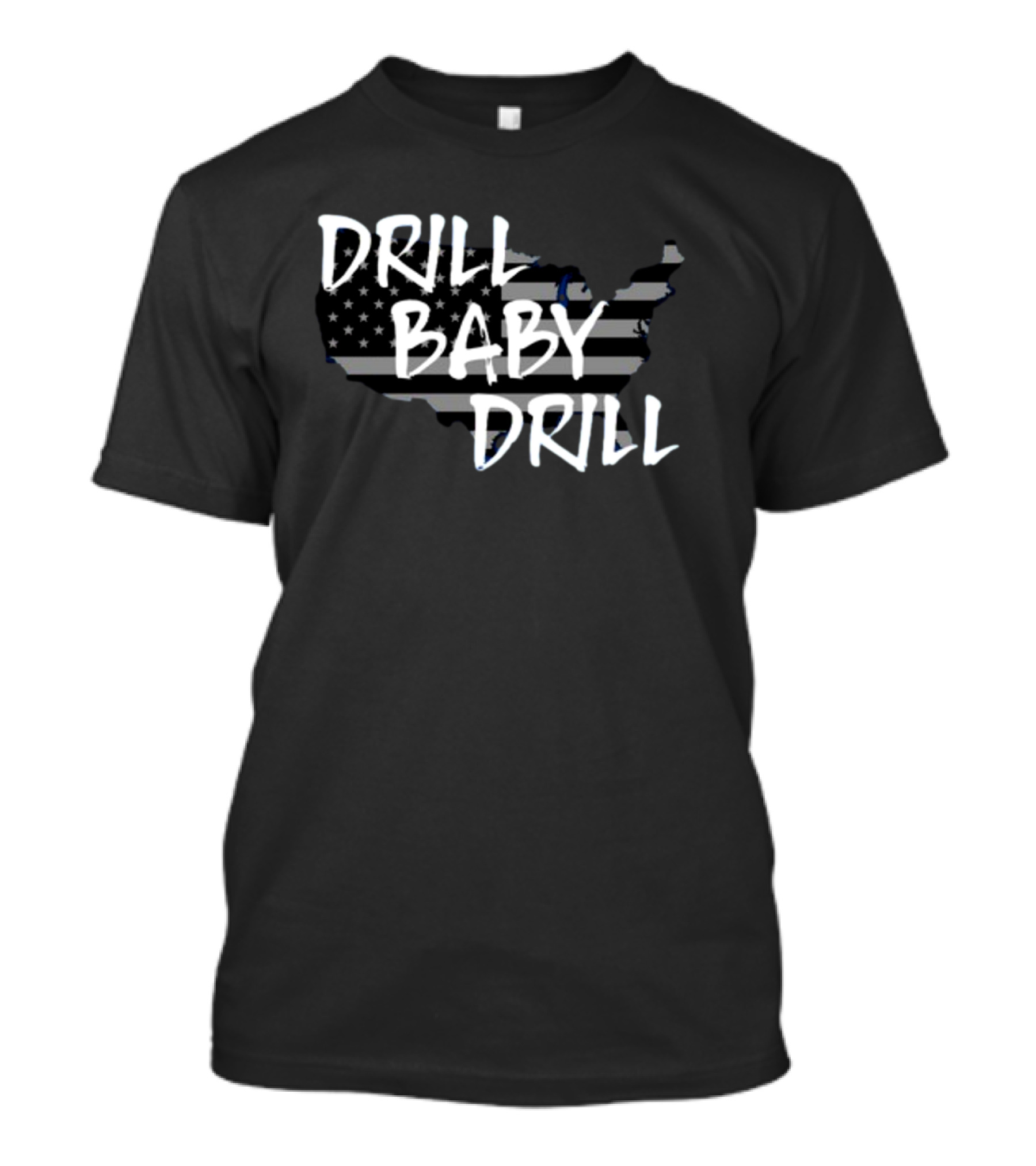 Drill Baby Drill American Flag Map T-Shirt