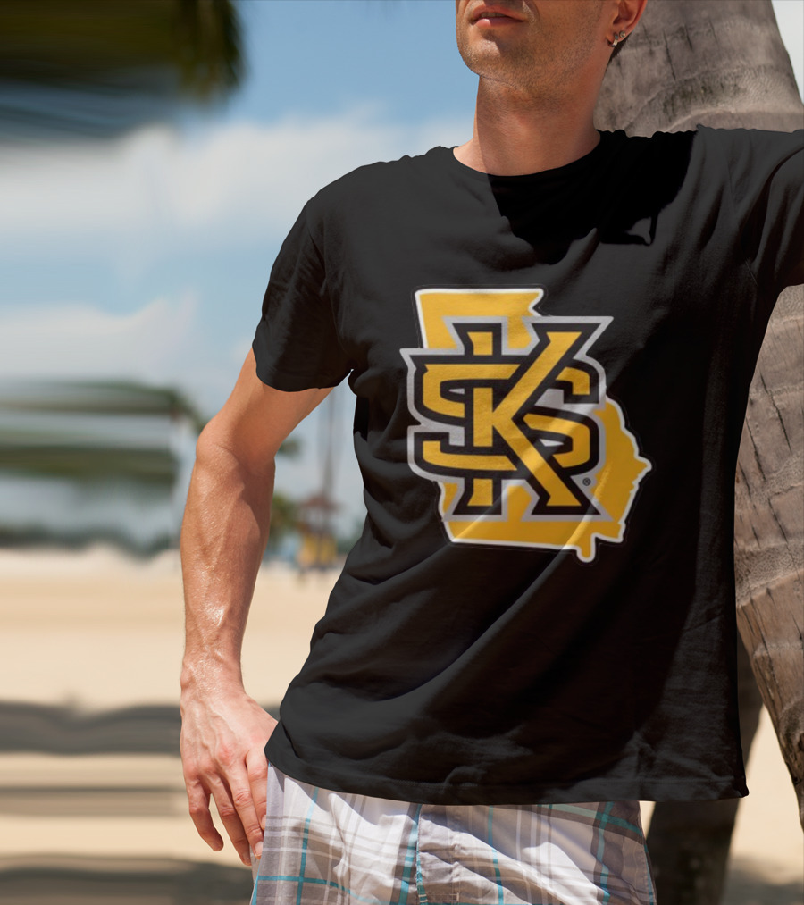 Kennesawfifty1 KS Letter Overlay On Georgia Shape T-Shirt