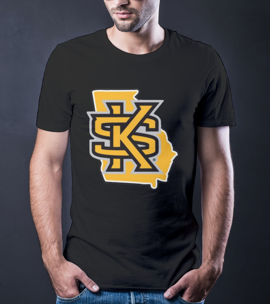 Kennesawfifty1 KS Letter Overlay On Georgia Shape T-Shirt
