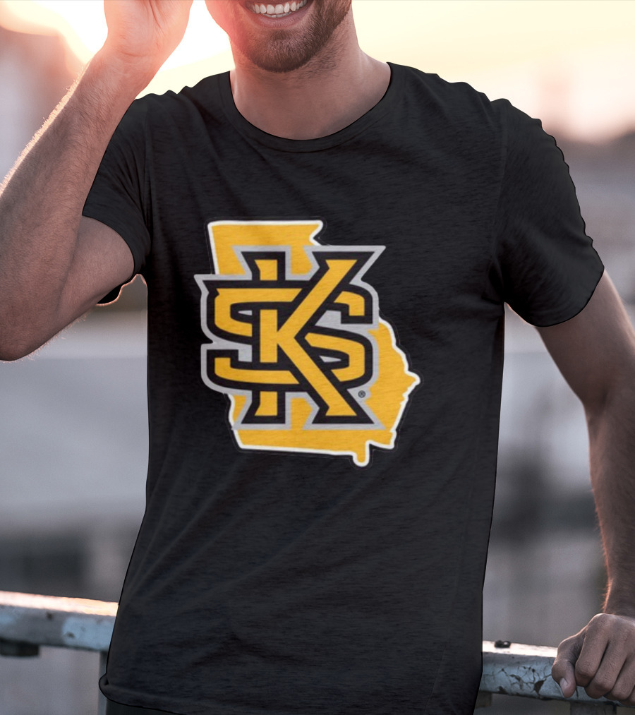 Kennesawfifty1 KS Letter Overlay On Georgia Shape T-Shirt
