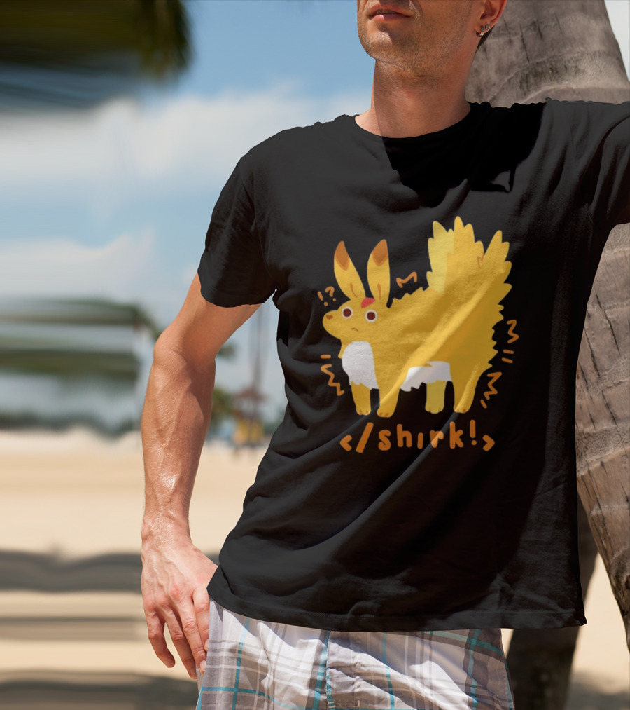 Fenrishion Pokemon Shirk Fluffy Jolteon Parody Quirky T-Shirt