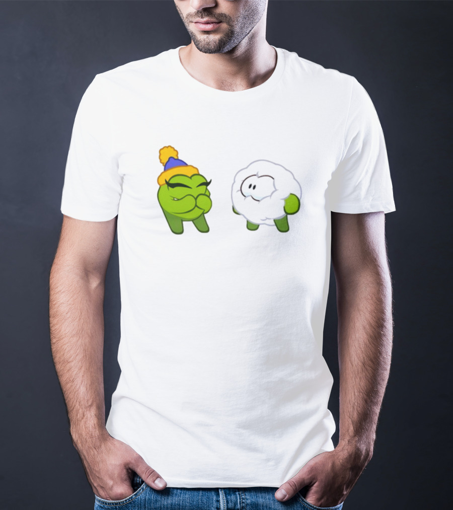 Cut The Rope Om Nom Winter With Snowball Character T-Shirt