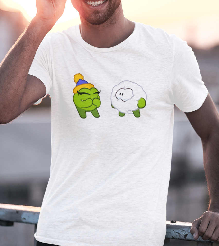 Cut The Rope Om Nom Winter With Snowball Character T-Shirt