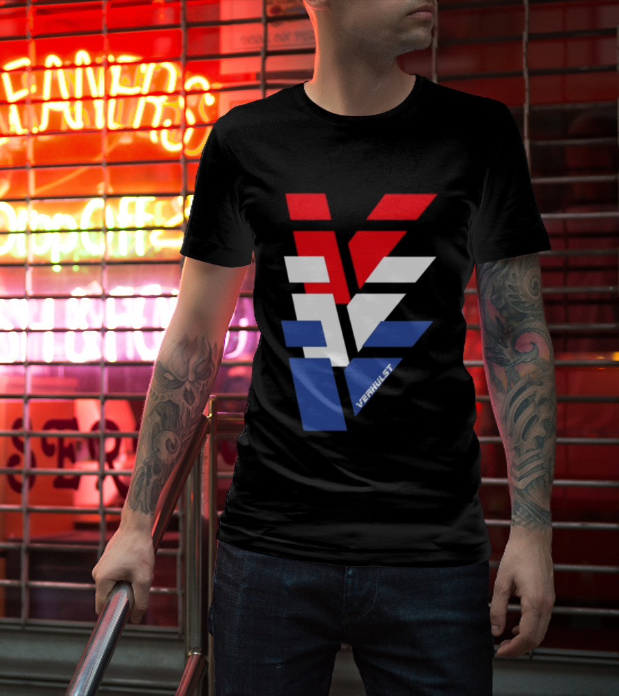 Verhulst Tri-Color Red White Blue V T-Shirt