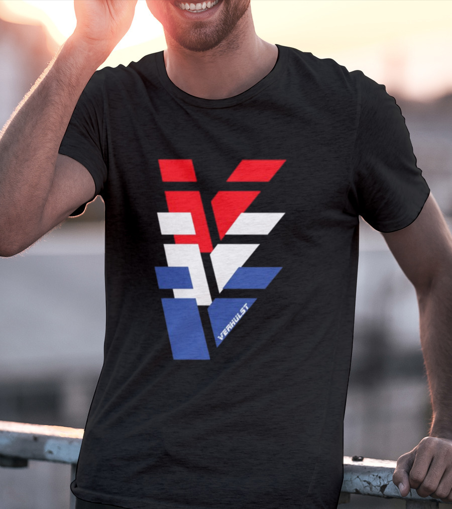 Verhulst Tri-Color Red White Blue V T-Shirt