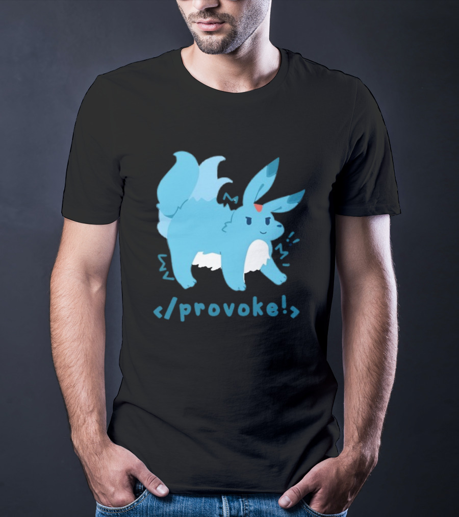Provoke Pokemon Inspired Blue Character With Coding Element T-Shirt