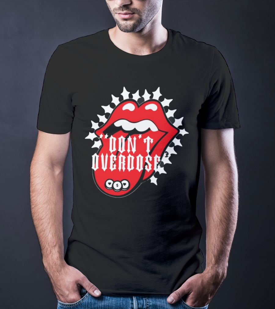 Upperlevel916 Evol Love Is A Drug Don't Overdose Iconic Red Lips T-Shirt