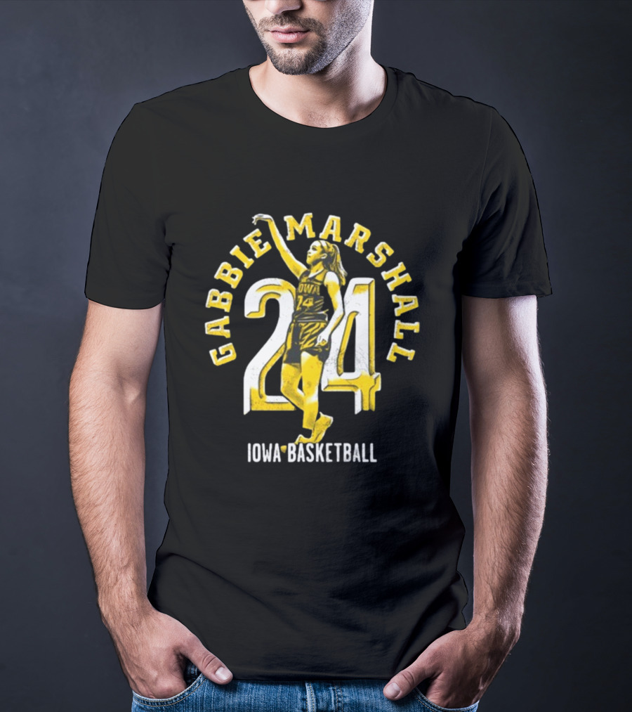 Gabbie Marshall 24 Iowa Basketball Player Iconic Jersey T-Shirt
