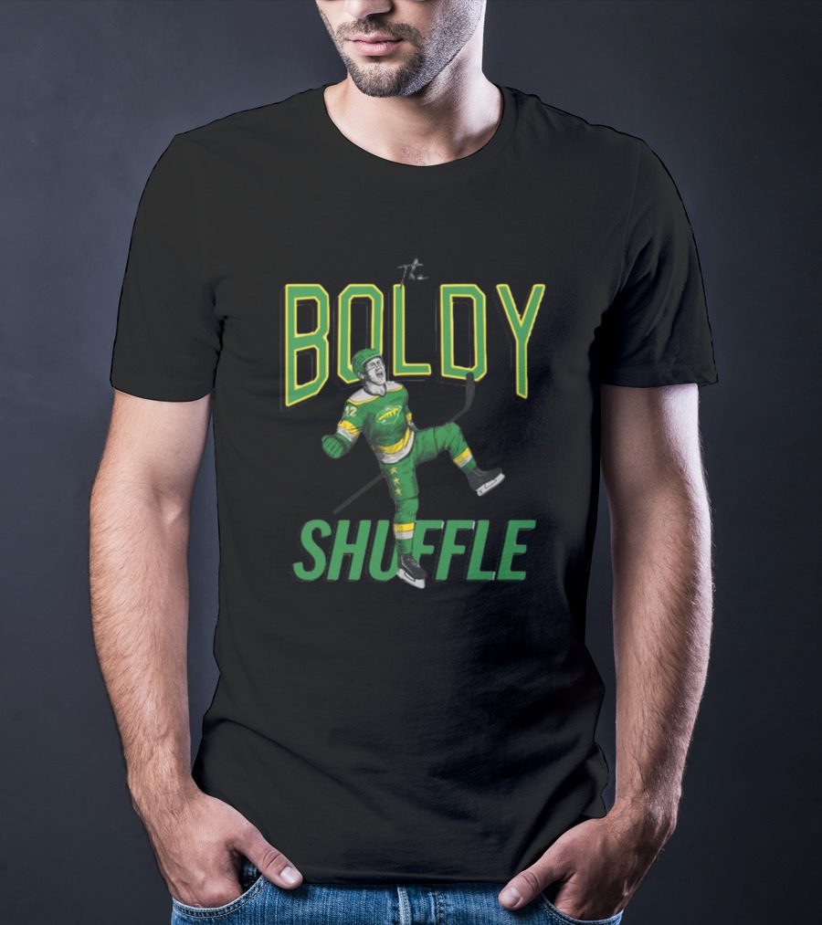 Hockeylodge Boldy Shuffle Hockey Player Green Jersey Action T-Shirt