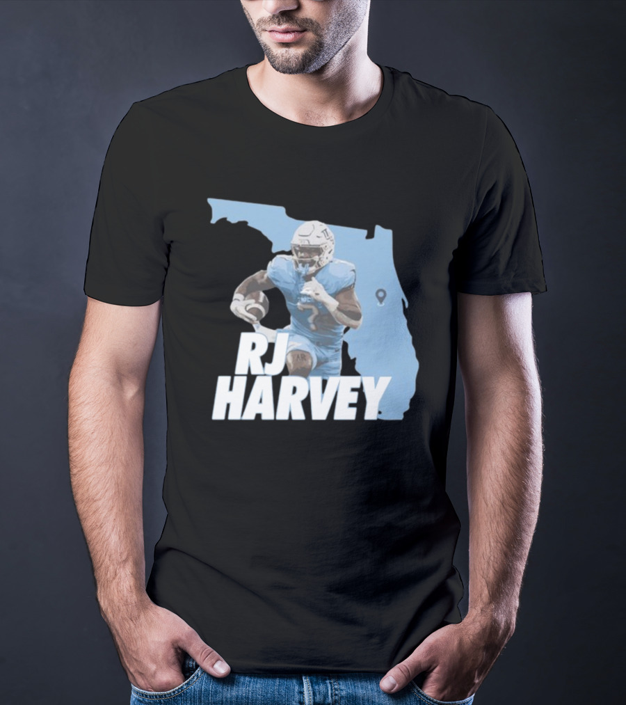 RJ Harvey Florida Football Map Background T-Shirt