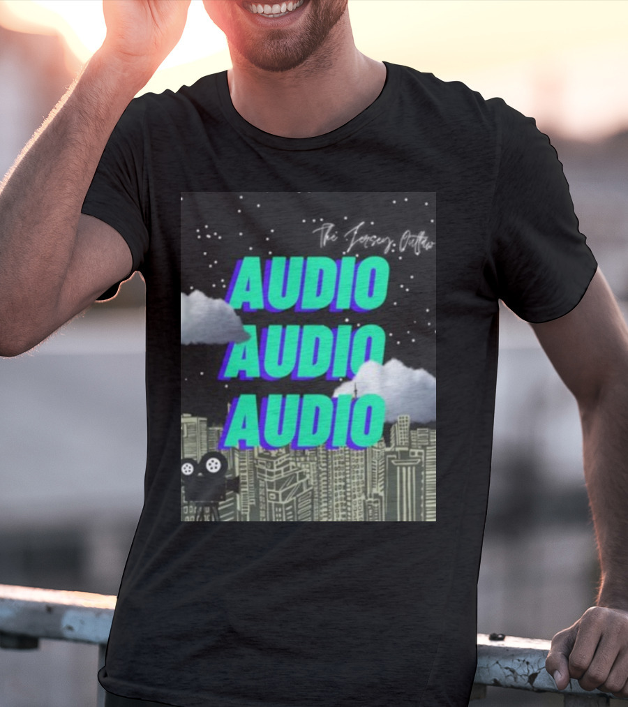 The Jersey Outlaw Audio Audio Audio Cityscape Night Scene T-Shirt