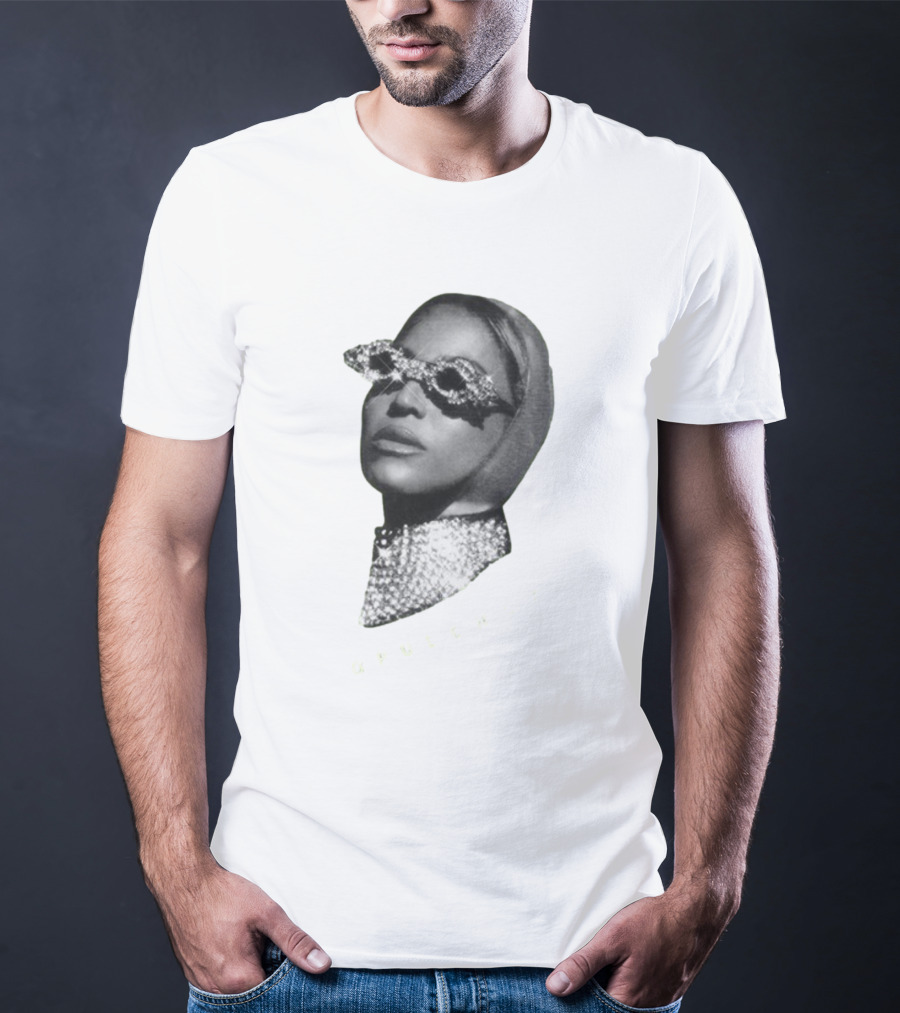 Opulence Rhinestone Glasses And Scarf Glamour T-Shirt