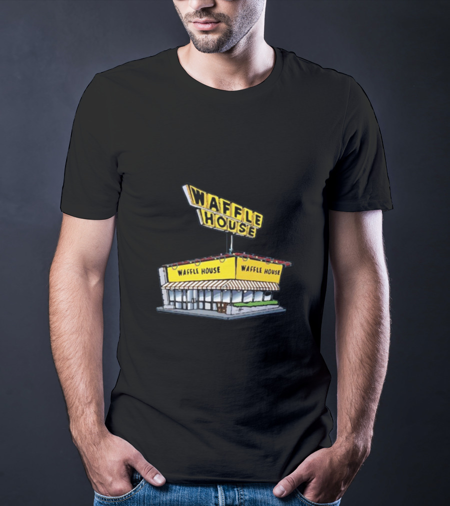 Waffle House Blue Christmas Storefront Signage T-Shirt